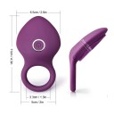 Minivibrator i silikon med chokering, platt form med massageutsprång, 10 vibrationslägen, USB-laddning, diskret förpackning 4