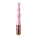 Rosa vibrator i form av analpärlor, 18 cm, 10 vibrationslägen, USB-laddning, silikon, diskret förpackning 1