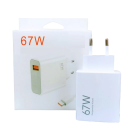 67W snabbladdningsadapter med USB C och USB A-kabel EU-laddare med USB PD-stöd snabbladdning mobiltillbehör telefon surfplatta 6