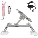 Sexsimulator i metall med 4 sugkoppar och rosa kulfäste 18x3 cm teleskopisk rörelse 45 mm diskret förpackning 1