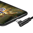 90 graders snabbladdning USB C och USB A-kabel 1,5m 40W rätvinklig datakabel 5A snabbladdning och dataöverföring 7