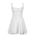 Rochie mini cu croială corset și bordură din dantelă Stil vintage elegant Cupe mulate Cu șnur cu șnur între sâni Rochie de damă 3