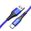 Snabbladdningskabel USB A till USB C 2m 3A flätad nylonkabel Snabbladdningsmobiltelefon 9