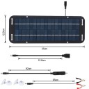 Sada solárnej nabíjačky 30W 12V 35x12,5 cm Polykryštalický panel s USB káblom a obojstrannou sponou Údržba batérií Auto Loď Kempovanie 3