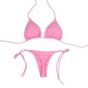 Dámské jednoduché trojúhelníkové bikiny se zavazováním za krkem a na bocích Minimalistický střih Plavky na léto a dovolenou 5