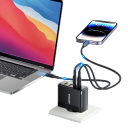 GaN 100W snabbladdare med 4 portar 2x USB C och 2x USB A PD QC 4.0 3.0 reseströmadapter med EU-kontakt för flera enheter 9