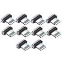 10 st. magnetisk Lightning-adapter med spets, ersättningskontakt, magnetisk kontakt för iPhone iOS-kablar, snabbladdning 3A 1