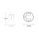 80W snabb billaddare med USB C cigarettändaruttag och 2x USB A PD3.0 QC3.0 multiports billaddaradapter 4
