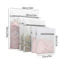 Ensemble de 5 sacs en filet pour le lavage du linge Sacs réutilisables avec motif alvéolé Sacs zippés 3 tailles 50x40 40x30 30x23 2