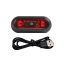 LED-varningsbakljus för motorcykelhjälm 8,8 x 3,7 cm vattentät säkerhetscykelljus signalljus 1