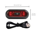 LED-varningsbakljus för motorcykelhjälm 8,8 x 3,7 cm vattentät säkerhetscykelljus signalljus 4