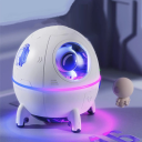 Humidificateur d'air 220 ml avec lumière LED Astronaute en forme de module de descente alimentation USB 11 x 12 cm Lampe de nuit Décoration de chambre 2
