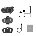 Bluetooth-Gegensprechanlage mit Hard-Mikrofon Qualcomm BT 5.0 30 m IP67 Rauschunterdrückung ENC2.0 DSP CVC8.0 Siri HIFI-Sound 15 h Akkulaufzeit 2