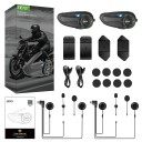 Set med 2 EJEAS Q8 motorcykelintercoms med Mesh-anslutning för 6 förare, Bluetooth 5.1, IP67, brusreducering, 17 timmars batteritid 4
