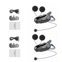 Set med 2 X1 motorcykelintercoms med mjuk mikrofon Bluetooth 5.0 IPX6 17 timmars batteritid för integralhjälmar och rallyhjälmar 2