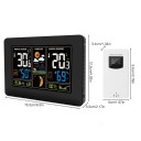 Väderstation med LCD-display 16,5 x 12,5 cm Termometer för inomhus- och utomhusbruk Hygrometer Snooze-larm Väderprognos USB-strömförsörjning 2