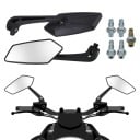 Spätné zrkadlá na motorku 2 ks Univerzálna montáž 8 mm a 10 mm Čierny ABS kryt 360 ° otočná hlava Pre skútre a nízkokapacitné motocykle 2