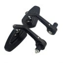 Motorcykel bakspejle 2 stk. farvede spejle 7/8" 22 mm endemonteret aluminiumskonstruktion blåt glas justerbar vinkel 4