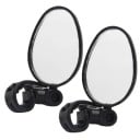 Espelhos retrovisores ovais para bicicleta 2 pcs pretos montagem independente no guiador 15–35 mm estrutura rotativa 5x7 cm 1