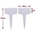 Ensemble de 100 étiquettes blanches en plastique pour plantes 10 cm en forme de T Étiquettes descriptibles pour semis et pots de fleurs 2