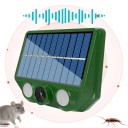 Solcellsdriven ultraljudsdjursavskräckare 20–36,5 kHz skadedjursavskräckare för trädgården IP66 200–300 m USB-laddningsbar 9,4 x 7,4 cm 2