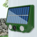 Solcellsdriven ultraljudsdjursavskräckare 20–36,5 kHz skadedjursavskräckare för trädgården IP66 200–300 m USB-laddningsbar 9,4 x 7,4 cm 5