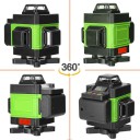 Lasernivå 12 linjer Tyskland LD 360° grön stråle Självnivellerande IP54 6800mAh litiumjonbatteri Fjärrkontroll Hållare och väska 2