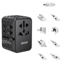 Universell reseadapter EU Storbritannien USA Australien 2× USB 3× USB-C AC-utgång 65W DC-laddare 2500W 100–250V för internationell resa 4