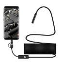 Endoskopkamera 7mm 3i1 microUSB USB Type-C vandtæt LED minikamera til Android og PC blød kabellængde 2m 1