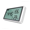 Digitální teploměr a vlhkoměr Deli s funkcí hodin 4" LCD displej Vysoce přesné měření Vzduchové průduchy Stojánek Úhel 53° 1