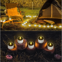 Solcellsdriven LED-värmelampa 5,2 x 5,9 cm vattentät IP44 utomhuslampa ABS-plast dekorativ lampa med 300mAh solcellsdrivet batteri 3