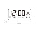 Digital LED-väckarklocka med temperatur och luftfuktighet 13,6 x 6,3 x 3,4 cm Två larm Tyst drift Gradvis väckning Nattläge Tid Datum Pekskärm 2