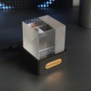 GeekMagic Smart Mini Display 38 x 35 x 31 mm WiFi-klocka med väder-LED, transparent kubpanel, USB-strömförsörjning, tid och bilder 2