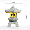 Dekorativ utomhuspagodstaty 6 x 7,2 cm Liten sexkantig lykta med varmvitt ljus Trädgårdsbelysning med LED-ljus Orientalisk stil 2
