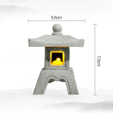 Dekorativ staty för utomhusbruk 5,6 x 7,5 cm med LED-ljus, varmvitt ljus, tillverkad av sandsten, trädgårdsdekoration, ljusprydnad för balkong 2