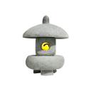 Utomhusstaty med LED-ljus 6,4 x 8 cm Trädgårdsdekoration Sandstensmaterial Varmt vitt ljus Hållbar LED-figur för utomhusbruk 1