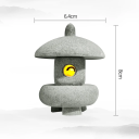 Utomhusstaty med LED-ljus 6,4 x 8 cm Trädgårdsdekoration Sandstensmaterial Varmt vitt ljus Hållbar LED-figur för utomhusbruk 2