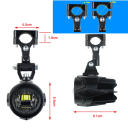 Set med 2 dimljus för motorcykel, 20W 2000lm, aluminium, PC-lins, IP67, för BMW R1200GS, F800GS, F700GS, F650, K1600 2