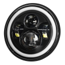 LED-motorcykelstrålkastare 7 tum 40W DRL H4 12V/24V 6000K IP65 pressgjuten svart aluminiumhölje rund ljus framstrålkastare 1