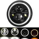 LED-motorcykelstrålkastare 7 tum 40W DRL H4 12V/24V 6000K IP65 pressgjuten svart aluminiumhölje rund ljus framstrålkastare 2