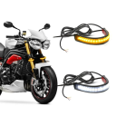 2 st LED riktljus för motorcykel 12V Vita och gula ljus Självhäftande remsa 12,5 cm Kabel 45 cm 4