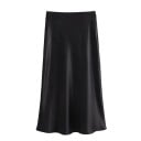 Falda larga de satén para mujer con cintura alta Elegante falda maxi para fiesta de verano Falda de satén Material suave y brillante 1
