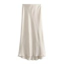 Falda larga de satén para mujer con cintura alta Elegante falda maxi para fiesta de verano Falda de satén Material suave y brillante 3