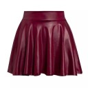 Minifalda elástica de mujer de piel sintética, cintura alta, corte A, elegante falda negra, traje de fiesta sexy, moda elegante otoño invierno 3