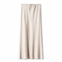 Falda larga de satén con cintura alta, elegante falda de mujer con cordones, falda brillante para mujer, ropa de noche y fiesta. 3