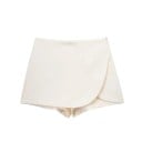 Falda corta asimétrica corta con cintura alta Elegante falda con volante Elegante minifalda con pantalón para mujer para la ciudad y verano 3