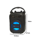 Trådlös Bluetooth 5.0 Karaoke-högtalare Bärbar Dubbel Stereohögtalare LED-ljus FM-radio Stark Bas 500mAh Hemmaljud 3