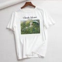 Vit T-shirt för kvinnor med tryck B251 1