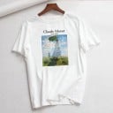 Vit T-shirt för kvinnor med tryck B251 14