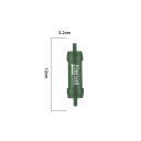 Mini vattenfilter för överlevnad 12 x 3,2 cm Bärbart vattenfilter med anslutning Utomhusfilter för vandring Camping grön 4